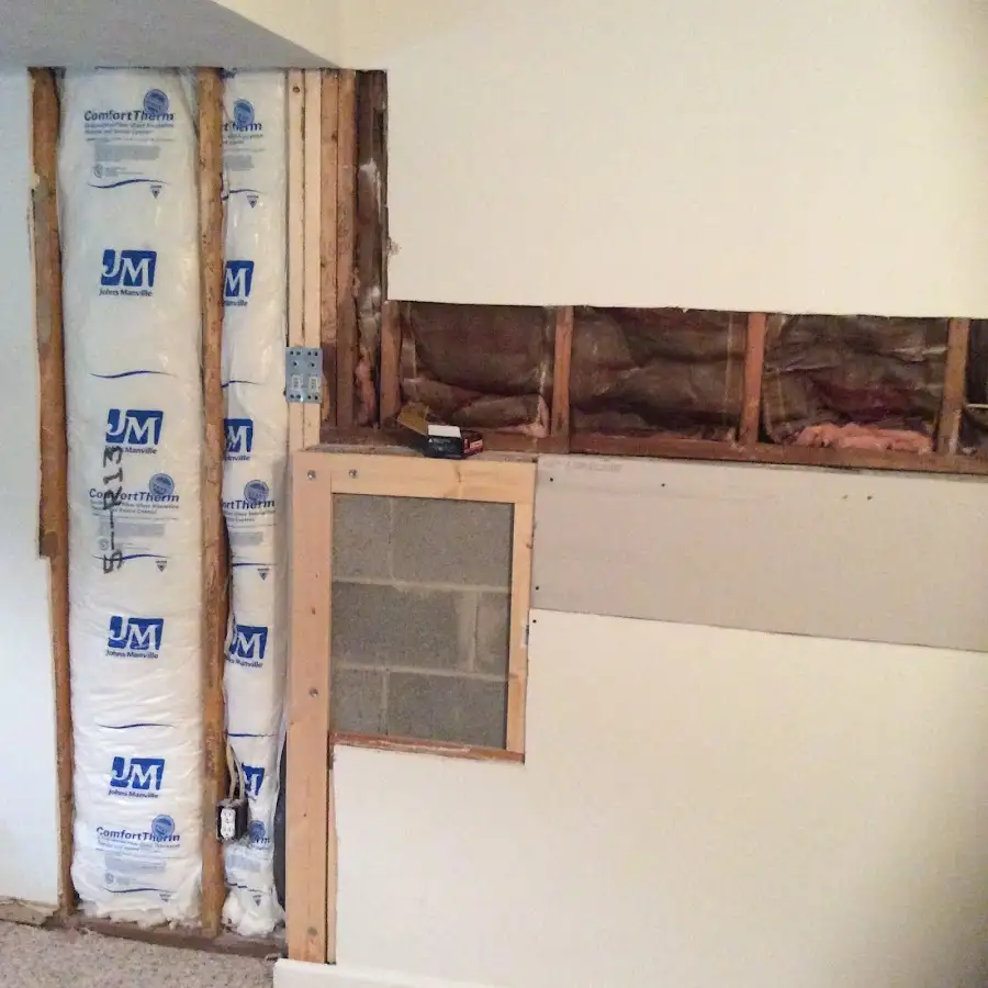 Wall insulation replacement during Basement Flood Cleanup in Stickney